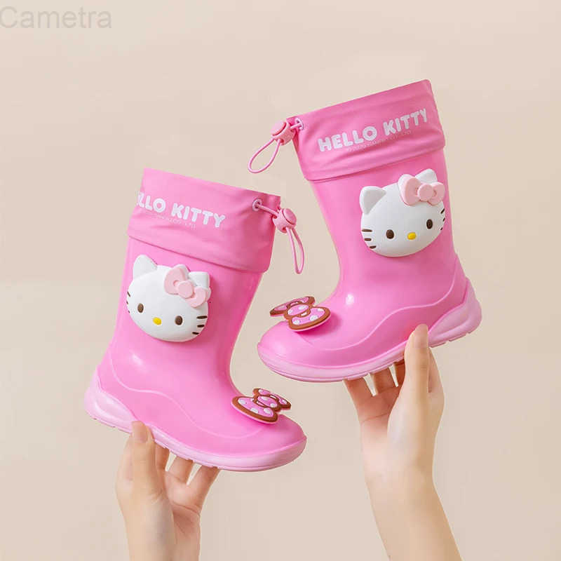 Sanrio Sanrios Cartoon child Rain boots Boy Anti-slip Girl student Water shoes water proof rain boots kids HelloKitty Anime figure H251110