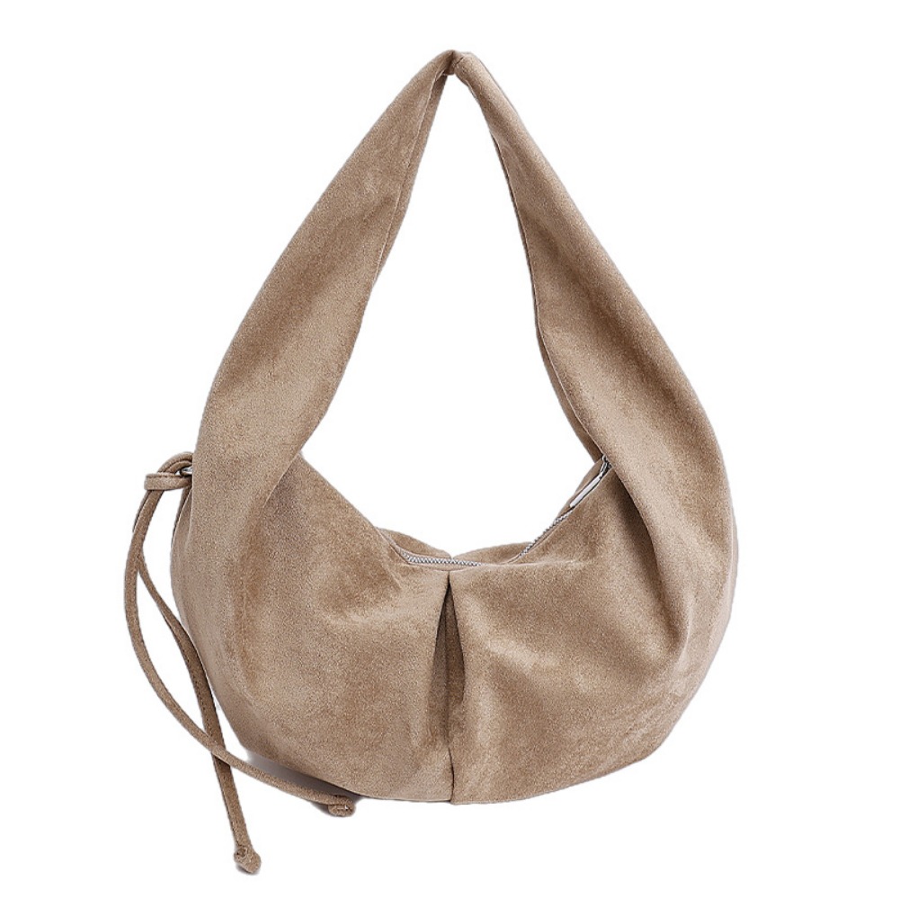 Casual Elegance: Soft Touch Suede Tote Purse Featuring Unique Pleats & Durable Construction