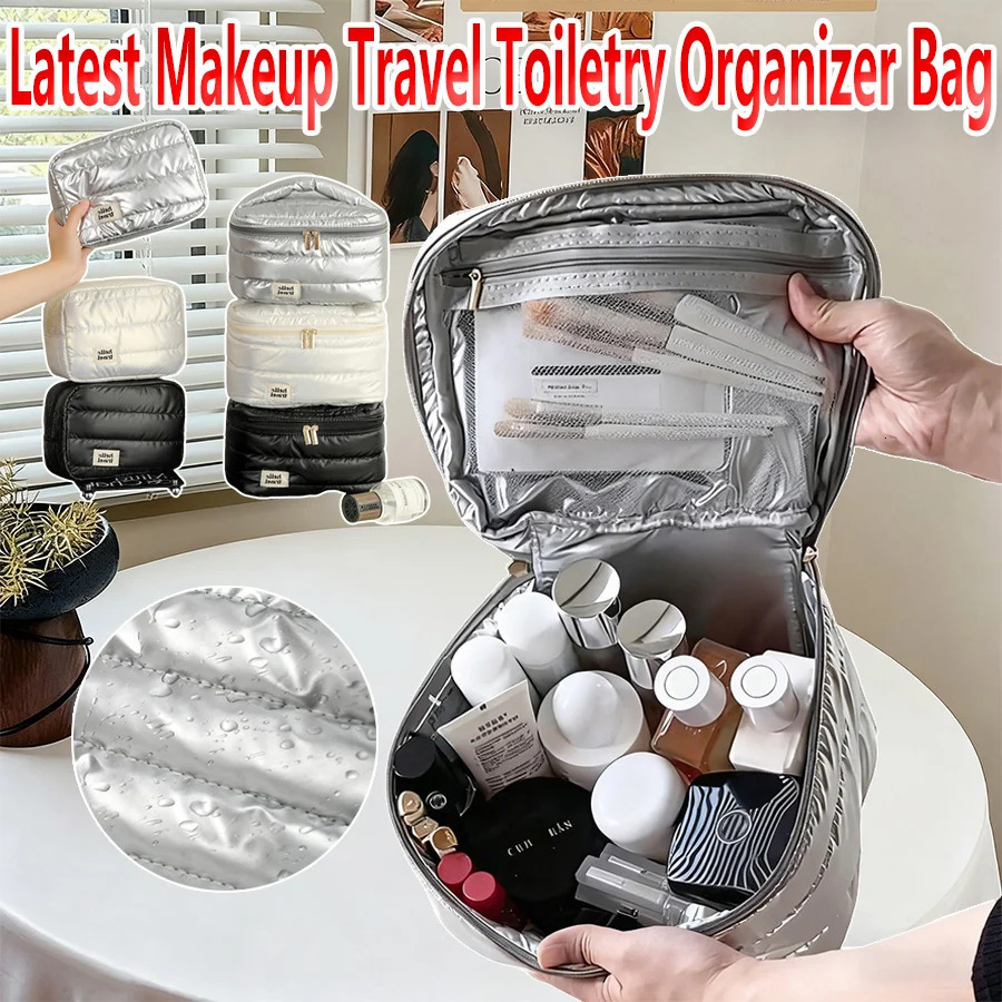 Puffy Makeup Water Proof Bag Fashionable Durable Fabric large capacity makeup bag Toiletry Storage Bag for Travel 251110