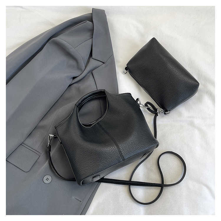 Fashion Mother-Daughter Bag for Women New Simple Elegant Bucket Bag Large Capacity Shoulder Crossbody Bag