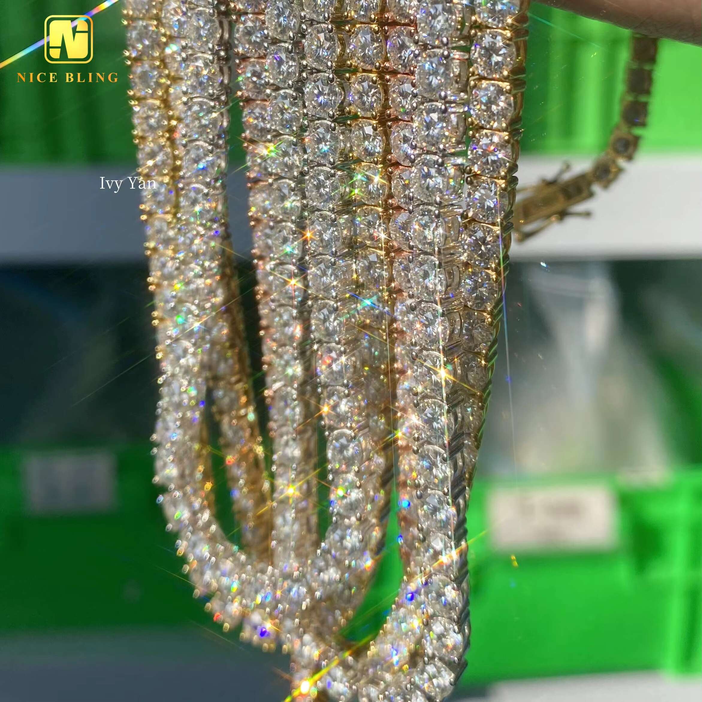 4mm VVS Silicon Tested with Sier Hip Hop Jewelry Bracelet, Necklace, Iced Tennis Chain