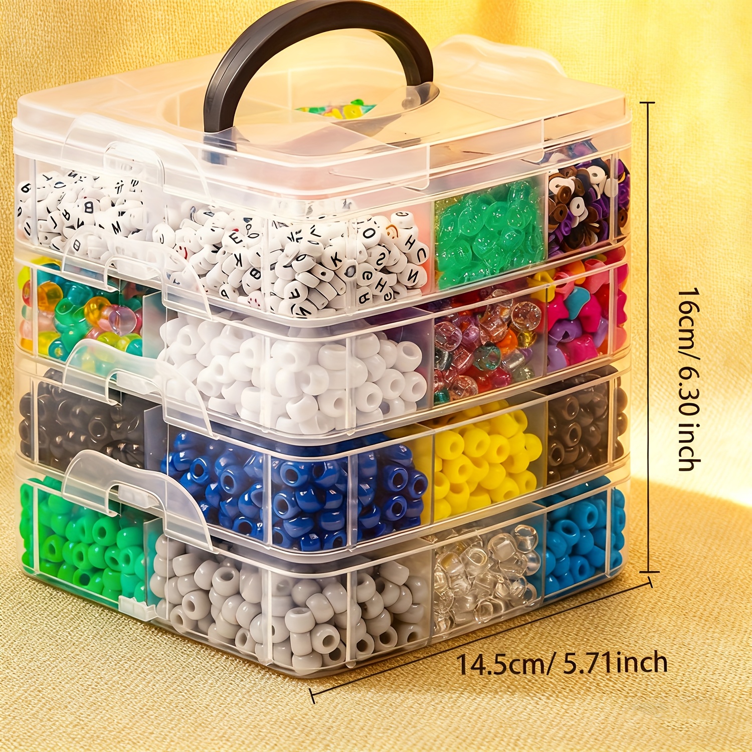 7600 Pcs Jewelry Making Kit - Polymer Clay/Letter/Luminous/Modeling Beads, Storage Box Included, Perfect for Bracelets/Keychains/Christmas F