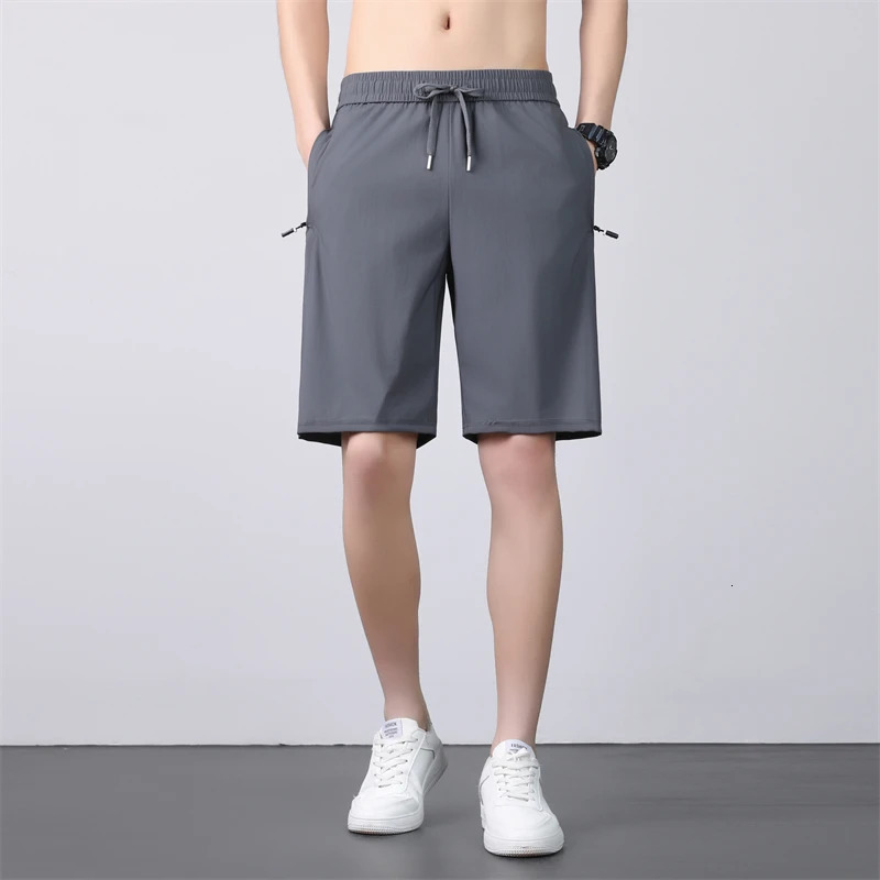 Ice silk shorts mens and mens loose quick drying casual pants 250410