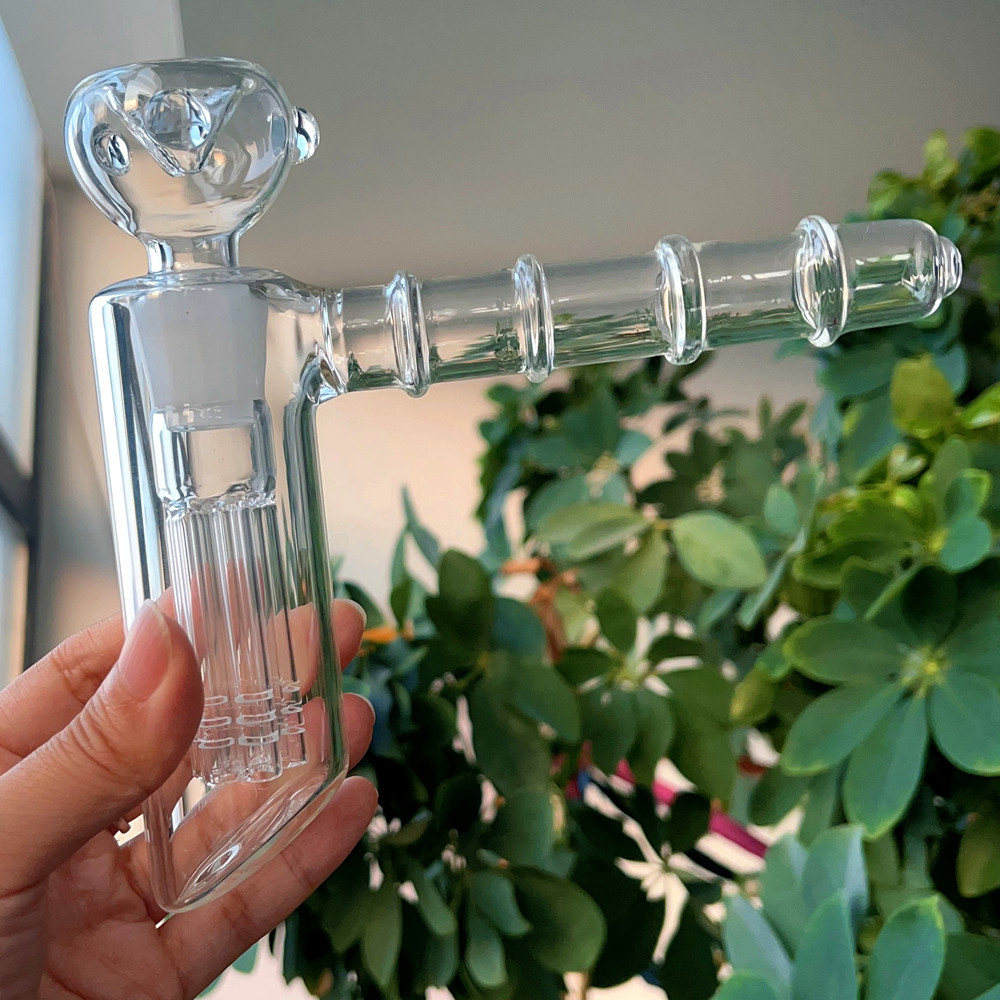 Helix Hammer Glass Pipes Mini Hand Smoking Pipe with Diffuse Downstem Glass Water Bongs Bubbler Shisha Accessory Hookah Ash Catchers