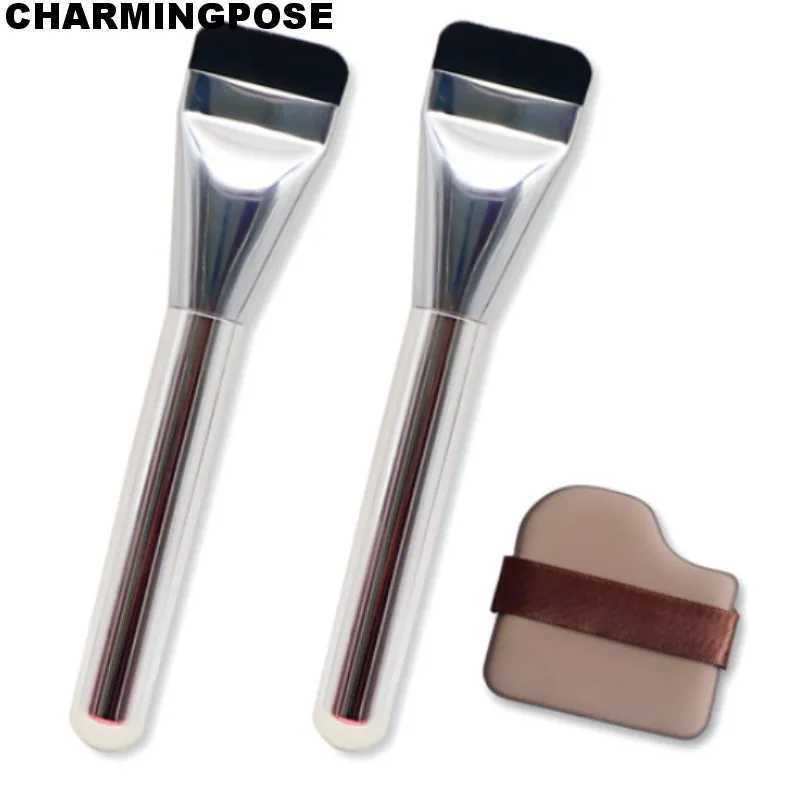CHARMINGPOSE Flat Foundation BrushSpecial-Shaped Makeup Sponge Set Ultra-Slim Streak-Free Brush Unique Design Sponge L251110