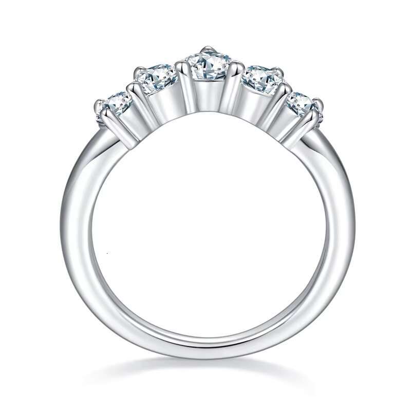 Ruizuan Womens Sterling Silver 925 Wedding Band Minimalist Moissanite Original Jewelry Classic Engagement Party GRA Certified