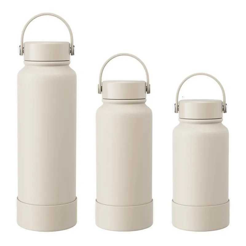 Fashionable cup 650/1000/1150ml Cute Thermos Bottle Large With Handle Stainless Steel 304 Thermal Cup Portable Sport Water Bottle Gift Y251110