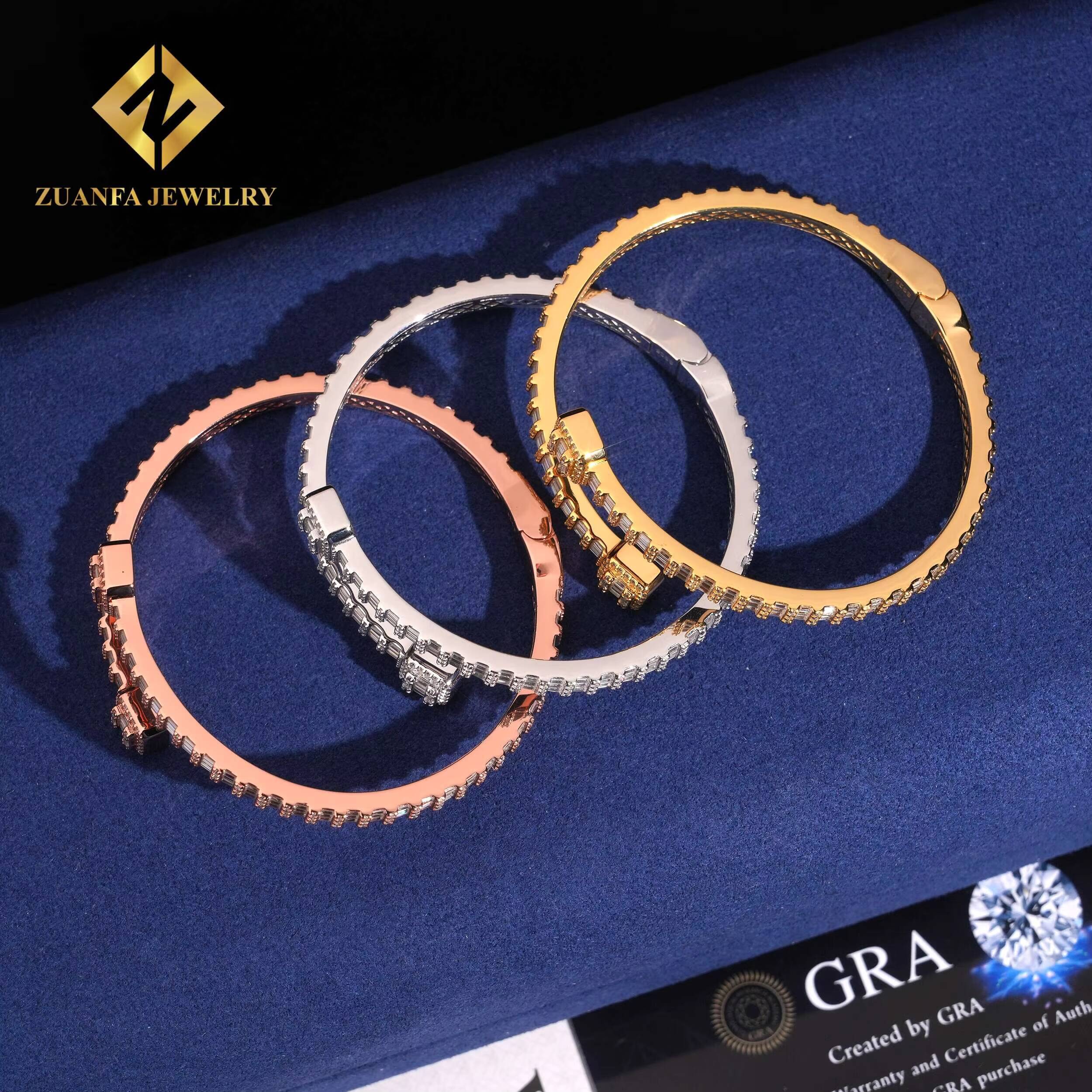 New Arrival Designs Moissanite Bracelet 925 Silver Gold Plated Pass Diamond Tester Moissanite Womens Bracelet Hot Sale with GRA