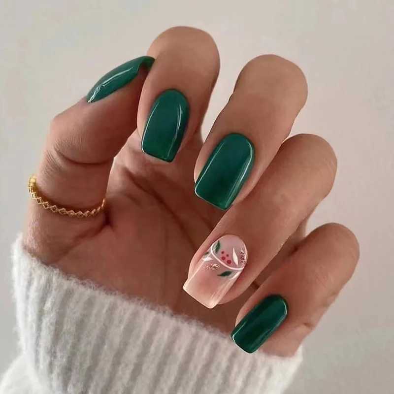 24 fake nails fashionable wearable nails ladies pressed nails including nail glue and nail files W250410
