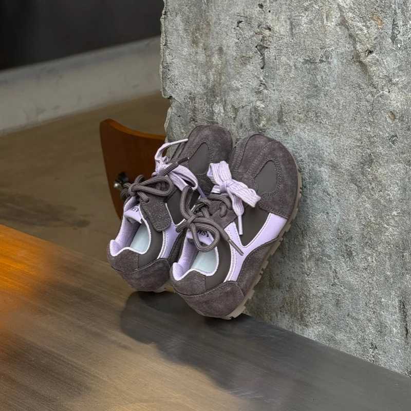 Korean version childrens color blocked shoes 2025 autumn new item boys soft sole casual girls sports shoesT251110