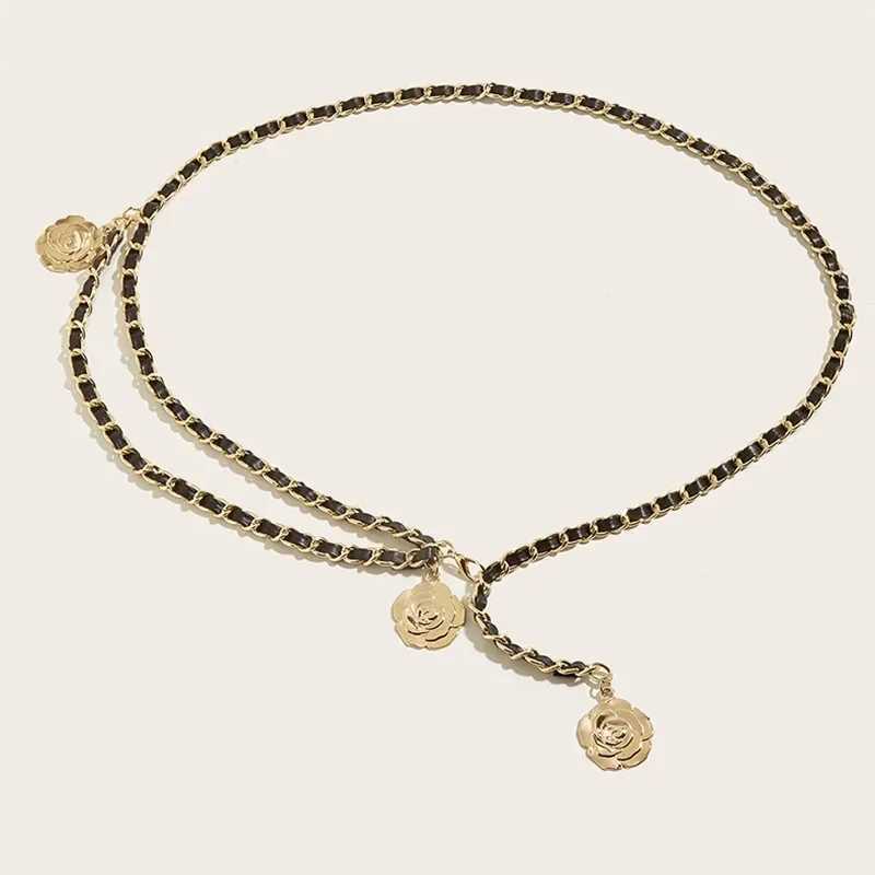 High quality metal waist belt used for webbing circular flower garlands camisoles tying ropes Fem thin waist belts dresses decorations X250410