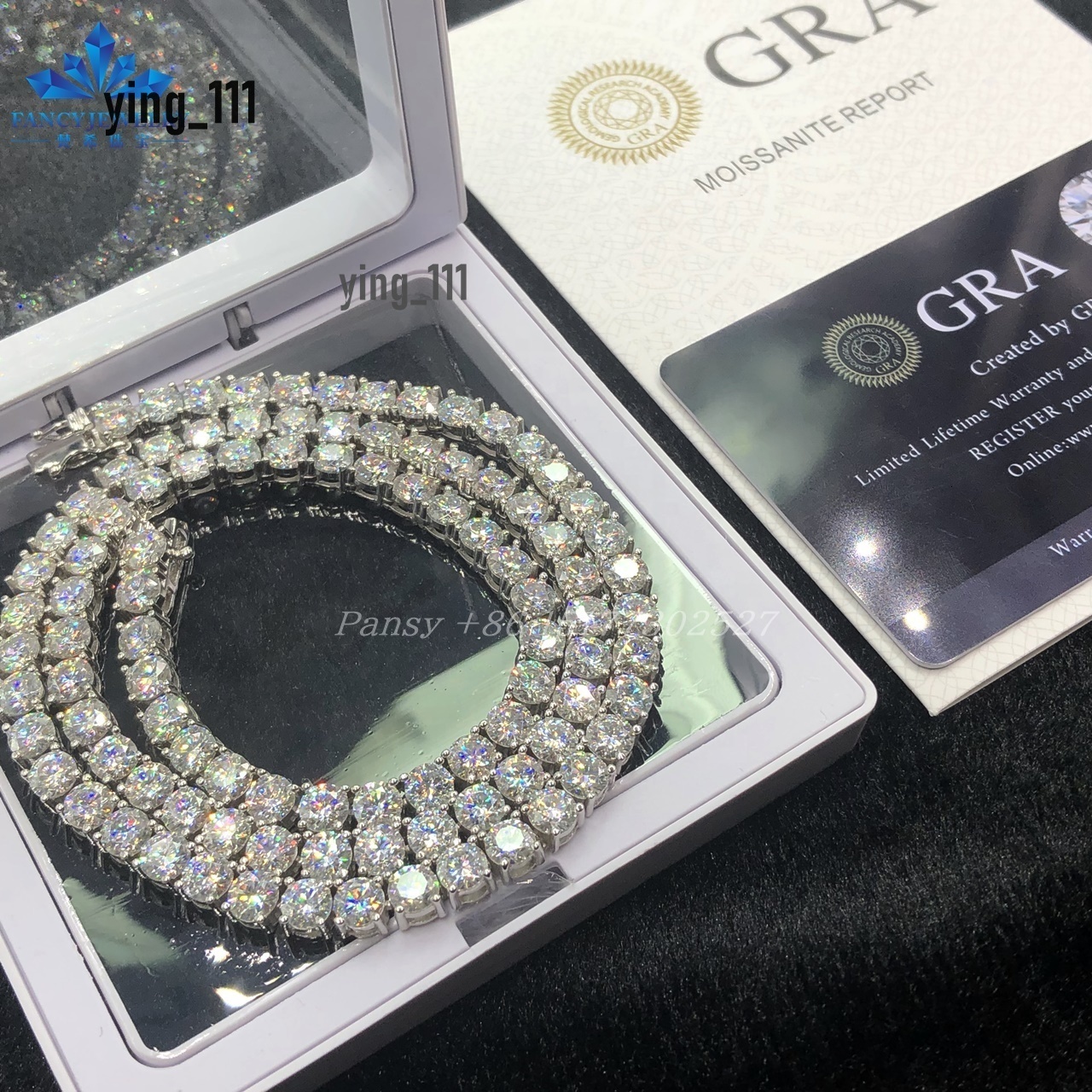 GRA 2mm 3mm 4mm 5mm 6.5mm Cheapest Price Hip Hop 925 Sterling Silver VVS Moissanites Diamond Necklace Moissanite Tennis Chain
