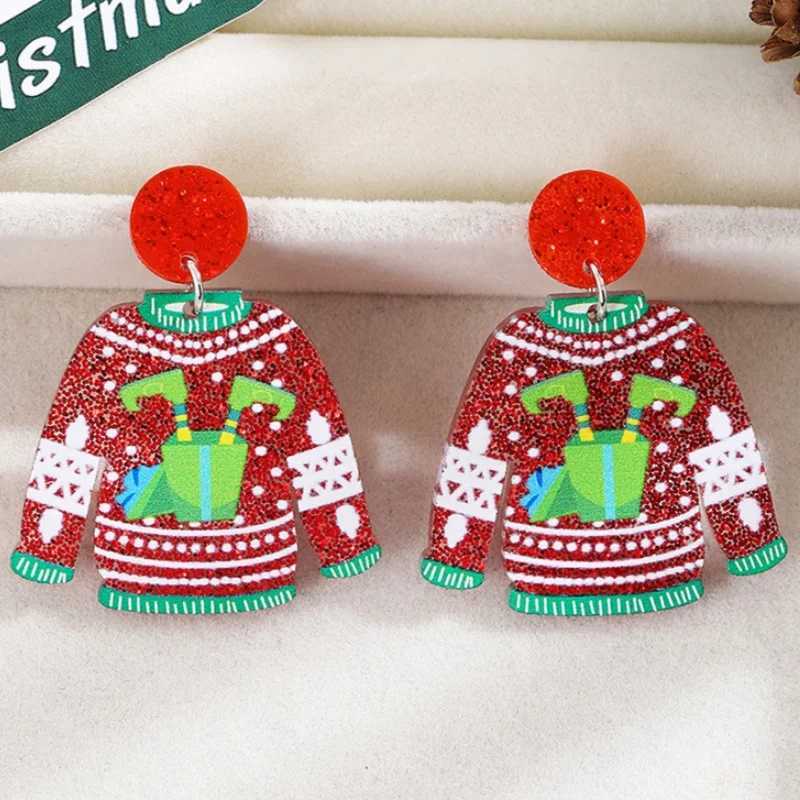 2025 New Christmas Earrings for Women Glitter Alloy Acrylic Lightweight Dangle Earrings Sparkly Merry Christmas Jewelry Gifts J251110
