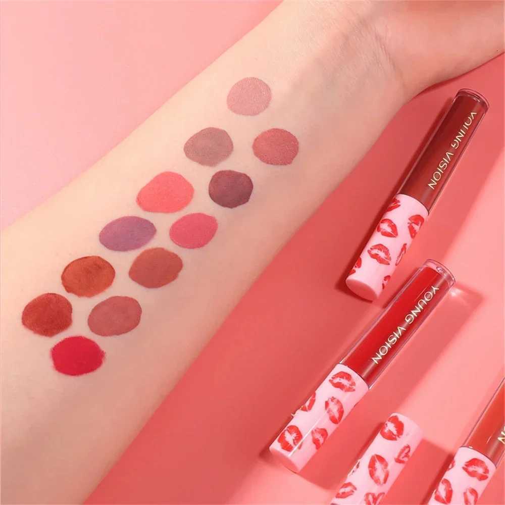 Creamy Velvet Matte Liquid Lipstick 12 Colors Waterproof Non-Sticky Long Lasting Lip Gloss Smudge Proof Highly Pigmented MakeupT251110