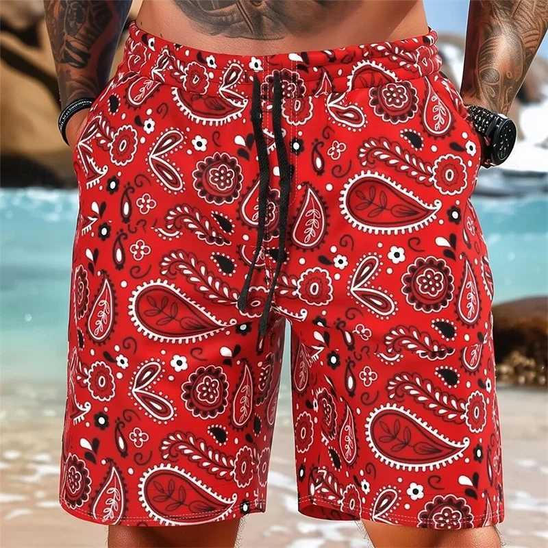 Summer Paisley Pattern Beach Shorts Mens Vacation Leisure Lottery 3D Printed Board Shorts Retro Street Fashion Swimmers X250410