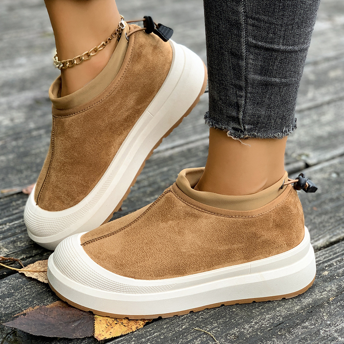 Winter new designer cowhide leather wool thick soled low top snow boots for couples candy colored cotton shoes