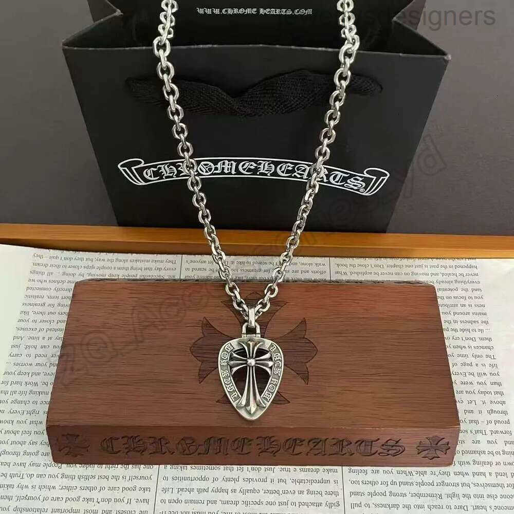 Designer Chrome Necklaces New Vintage Pendant Cross Crome Couples Black Chain White Dias Chrme Necklace Jewelry Unisex Christmas 172 7f3