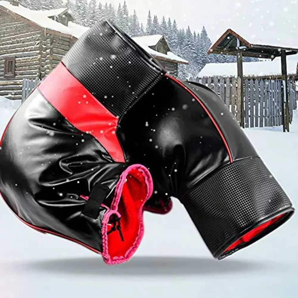 Thickened Motorcycle Windproof Gloves With Reflective Strips Waterproof Scooter Warm Handle Muffs Cold Protection S25118