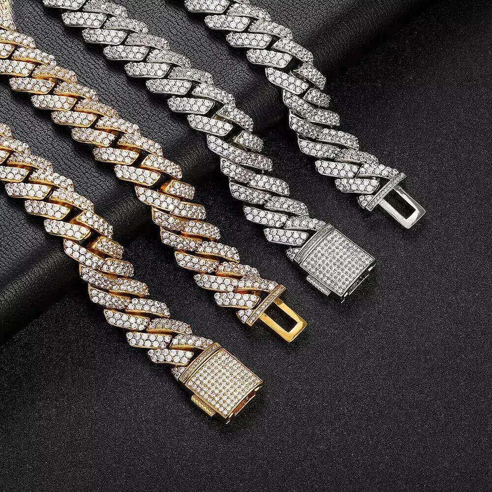 Factory Various Styles Dia Moissanite Crystal Zirconia Cuban k Chain Necklace Bracelet Hip Hop waist chains