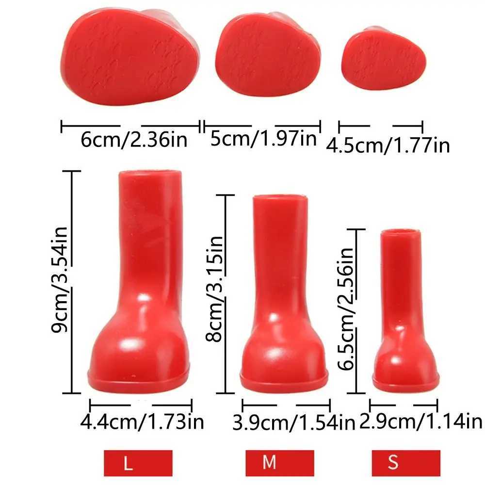 New Arrival 4 waterproof pet dog shoes anti slip anti licking pet paws reusable elastic dog rain boots for outdoor use Z250410