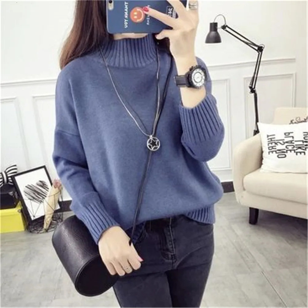 Fashion Turtleneck Sweater Women Autumn Winter Pullover Jumper Pull Femme Streetwear Casual Knitted Sweater PZ3455 251106