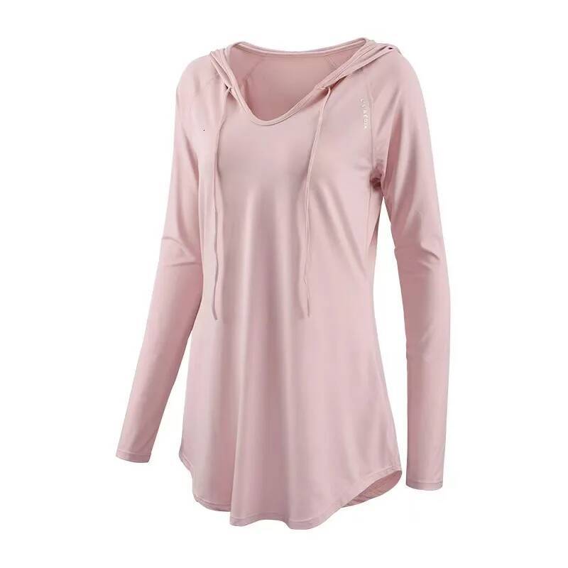 Yoga Clothing Sports Top Women's Casual Loose Cover Shirt, Long Sleeved Quick Drying Hooded Running Training Fitness Jacket