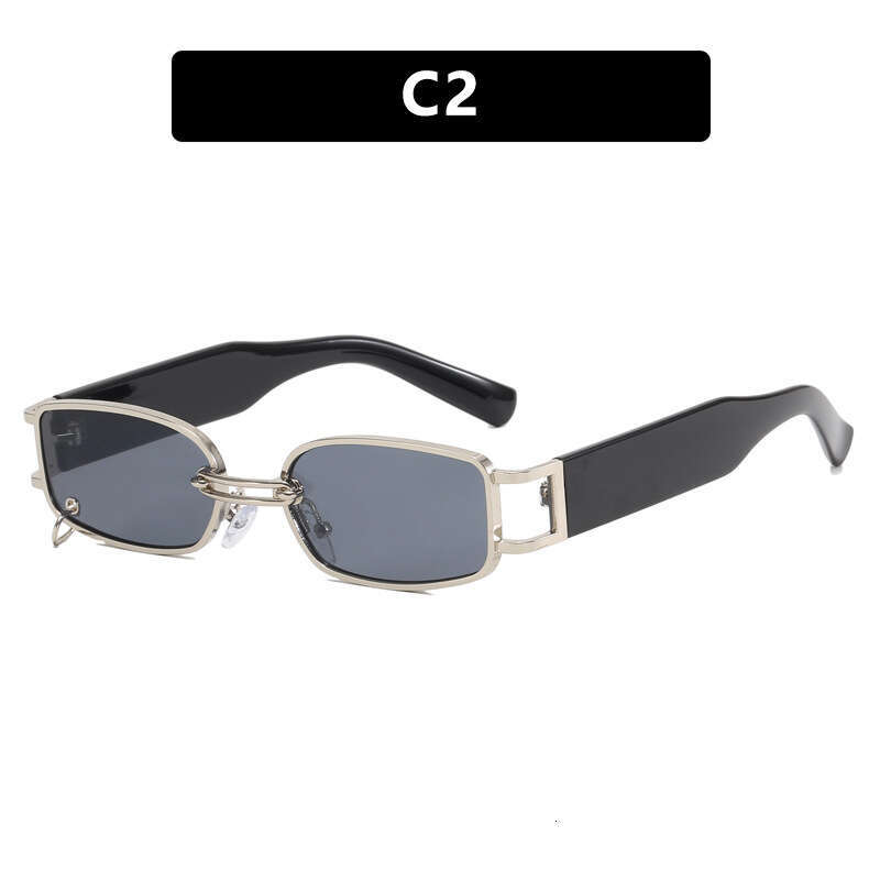 Trendy Buckle 2026 New Sunglasses Small Frame Metal Square Fashionable Stylish Personality Sun glasses for Men and Women