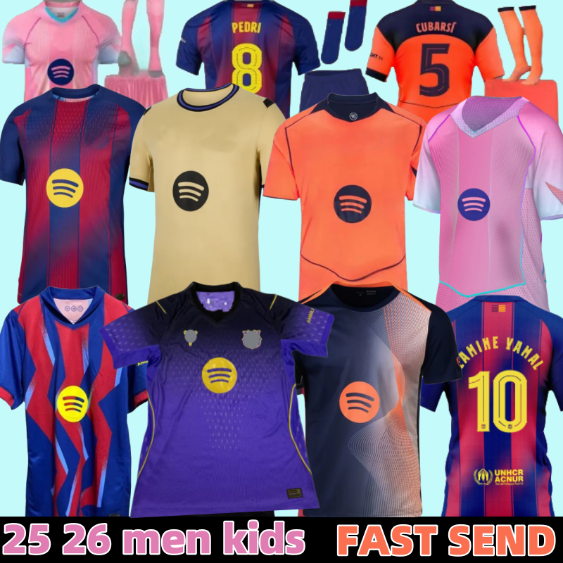 24 25 26 barcalone soccer jersey LAMINE YAMAL LEWANDOWSKI home away men kids football shirts kit F.DE JONG 2025 2026 amiseta Edition sets