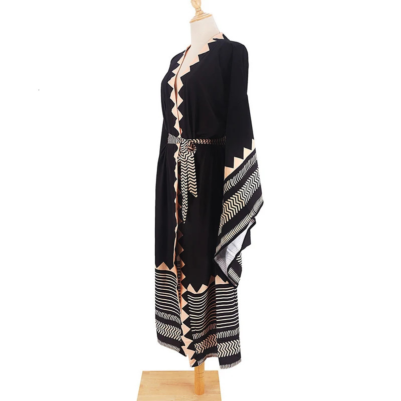 Para Praia kimono beach robe swimsuit top wear long sleeved dress Sarong womens loose open bikini 250408