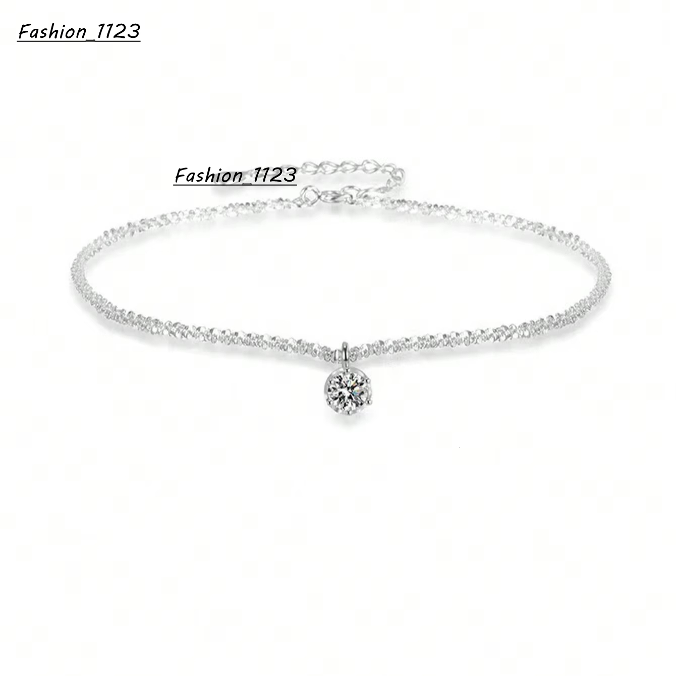 High Quality New Fashion Flash Moissanite Diamond Anklet for Women Luxury Europe Style Main Stone Material for Gift