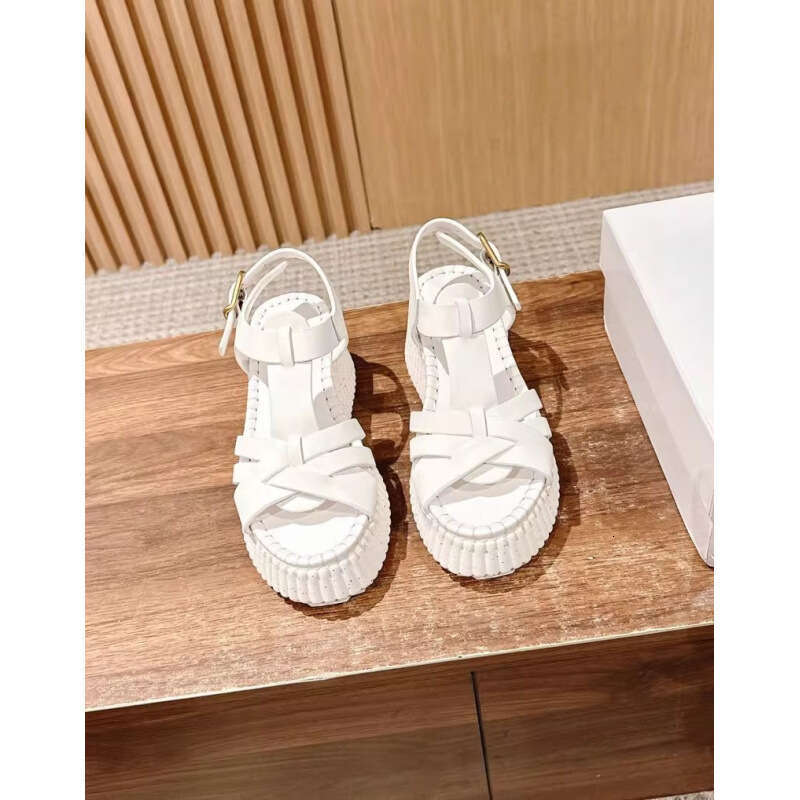 25 Summer New Thick-Soled Height-Increasing Sandals For Women, Waterproof Platform Wedge Open-Toe High Heels, Comfortable Trendy Shoes, High-End Desig