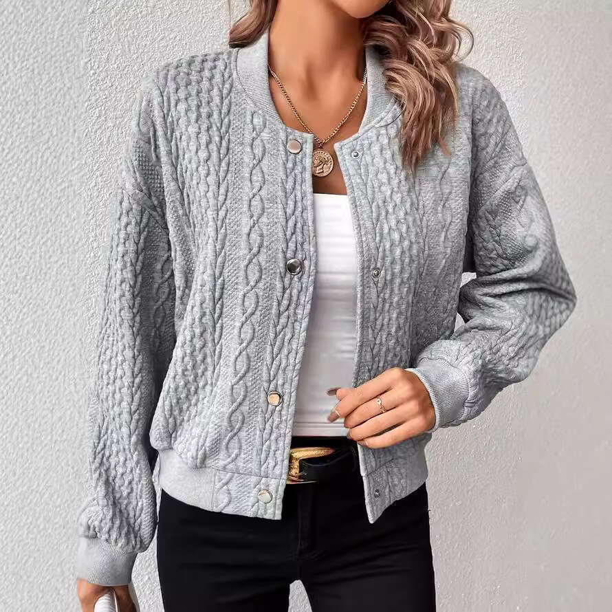 2023 Autumn New Amazon Independent Station Cross-Border TEMU European and American Fashion Solid Color Stand Collar Single-Breasted Women's Top