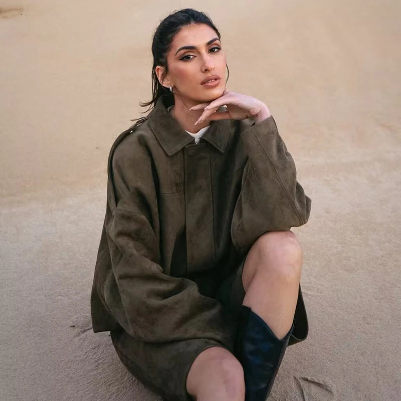 Autumn Jackets Womens Fashion Elegant Loose Long Sleeve Warm Coats Chic Street Youth Casual 251110