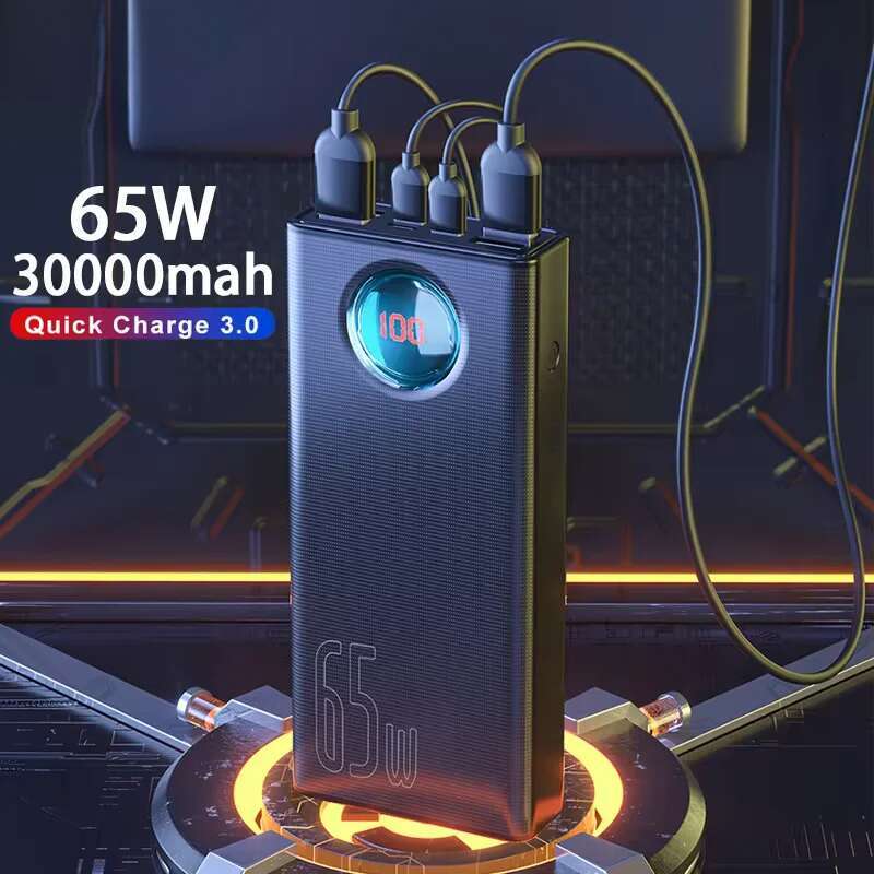 Baseus Bank 30000mAh 65W PD3.0 Quick Charging 3.0 FCP SCP Portable External For Laptop Tablet Power bank