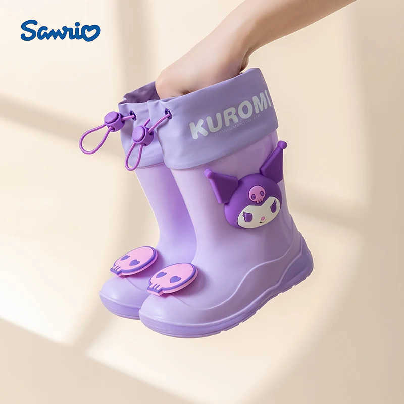 Sanrio Sanrios Cartoon child Rain boots Boy Anti-slip Girl student Water shoes water proof rain boots kids Kuromi Anime figure H251110