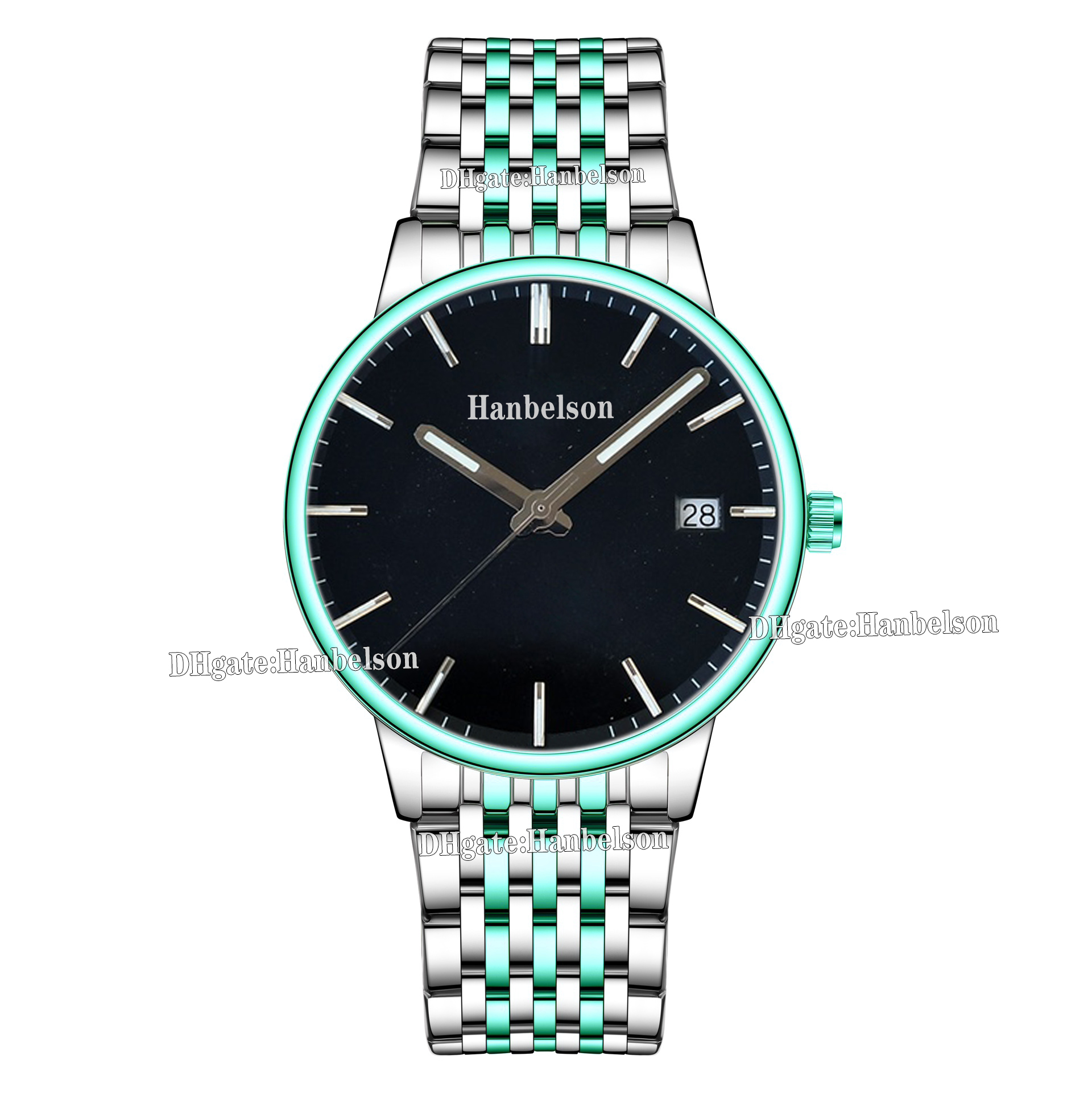 Couple Watch black face Quartz Movement Steel strap Wristwatches Mens Watches 40mm Ladies 35MM Gift Clock 4 colors