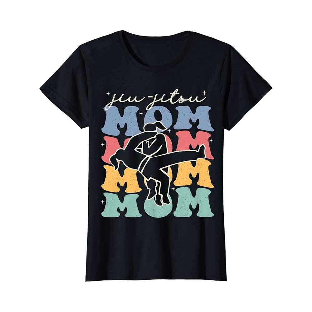 Designer T shirt Jiu-jitsu Mom Retro Groovy Cute Jiu-jitsu Mom Mothers Day - 220g T shits