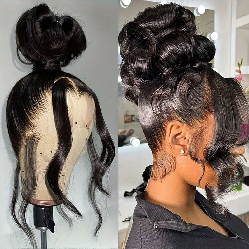 200% Density Body Wave 360 Full Human Hair With Breathable Inner Net Design HD Frontal For Women - Elegant, Natural Look, Versatile Styling Options, L