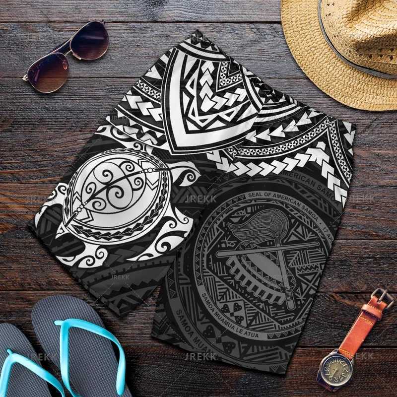 New Harajuku 3D printed Samoa badge beach shorts fashionable streetwear board shorts unisex cool swimming shortsW250410