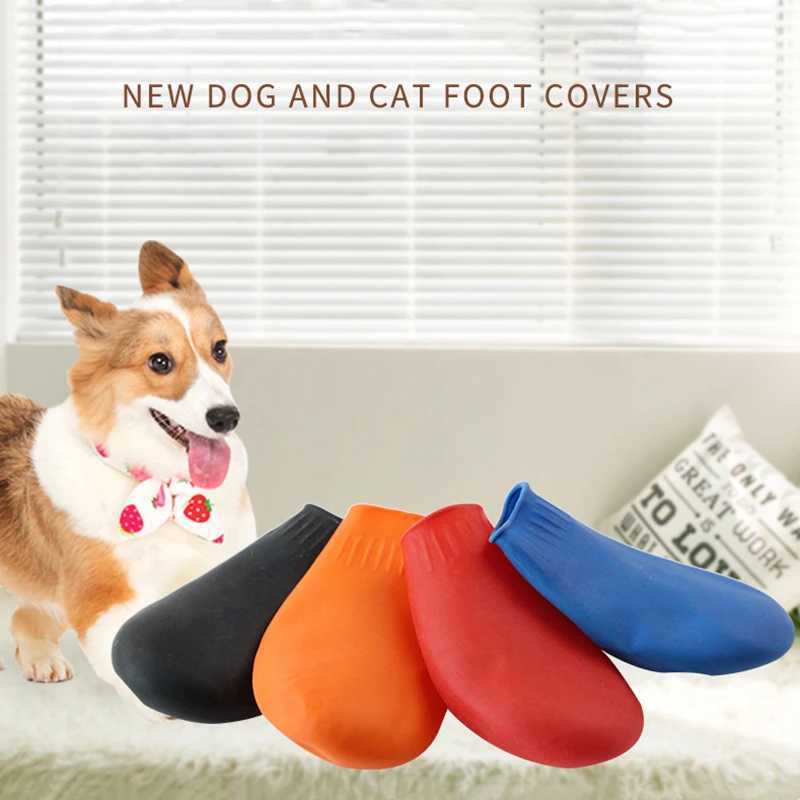 New Arrival 4 pieces of waterproof and non slip boots for pets suitable for dogs rain boots small and large dogs and pet supplies Z250409