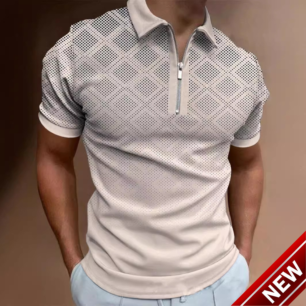Mens POLO Polo Collar Summer 3D Casual Polo Shirt Summer Daily T-shirt