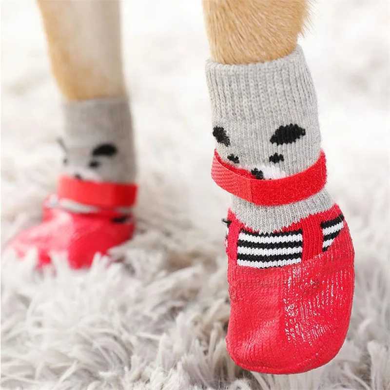 New Arrival Dogs cats boots socks waterproof dog shoes rain boots snow pet boots anti slip mini dog socks adjustable drag Z250410