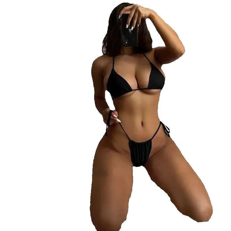 Bareback swimsuit, customized for women, sexy clothing, triangle, shoulder strap, bikini, special offer