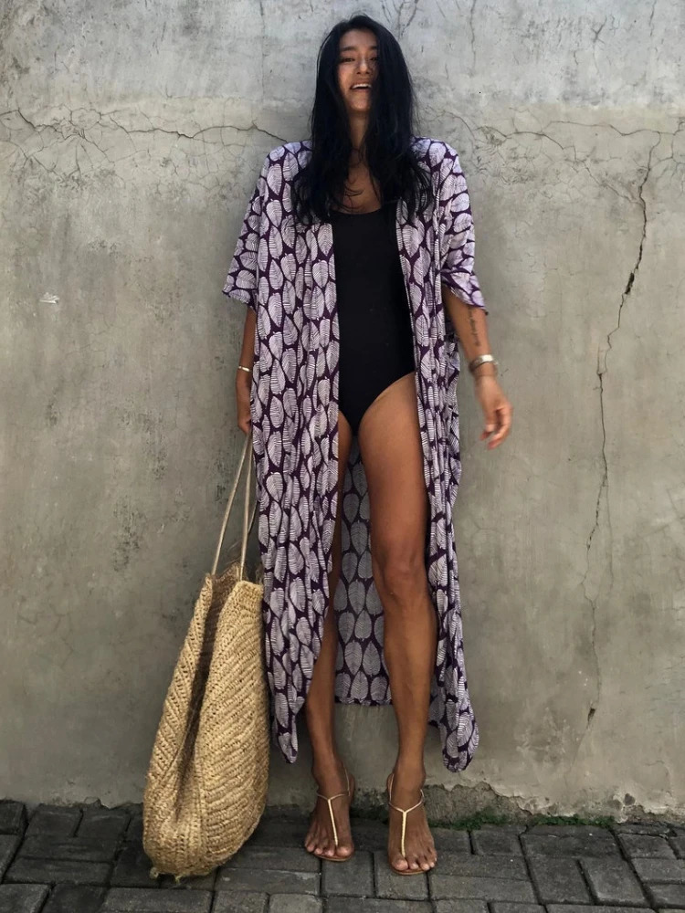 Bikini swimsuit womens printed beach kimono self waistband loose bag suit lifting 22 colors 250408