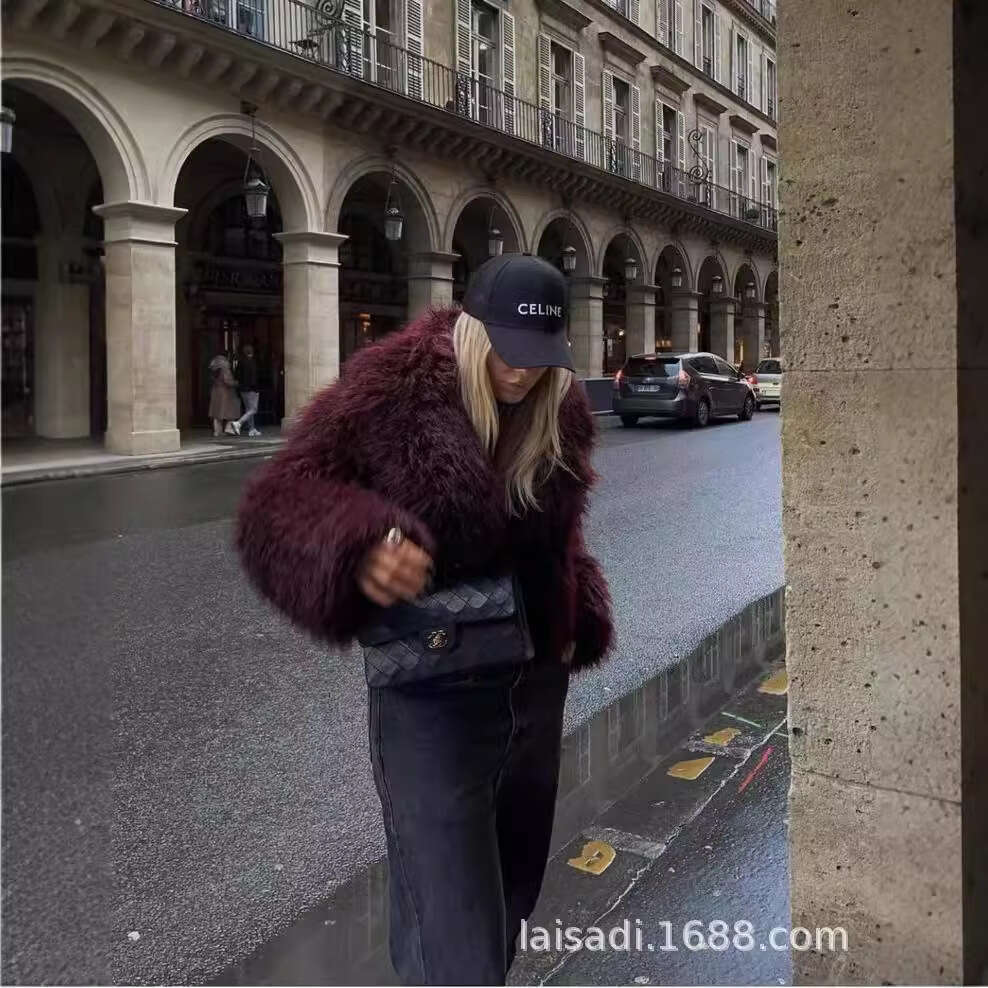 Women's Clothing Autumn Winter New European and American Socialite Fashion Versatile Eco-friendly Faux Fur Short Coat Wholesale