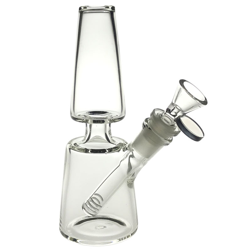 Goodsstore 7 Inch Glass Bong Water Pipes Hookahs 14mm Female Downstem Glass Bowls Thick Recycler Beaker Bong Glass Bongs