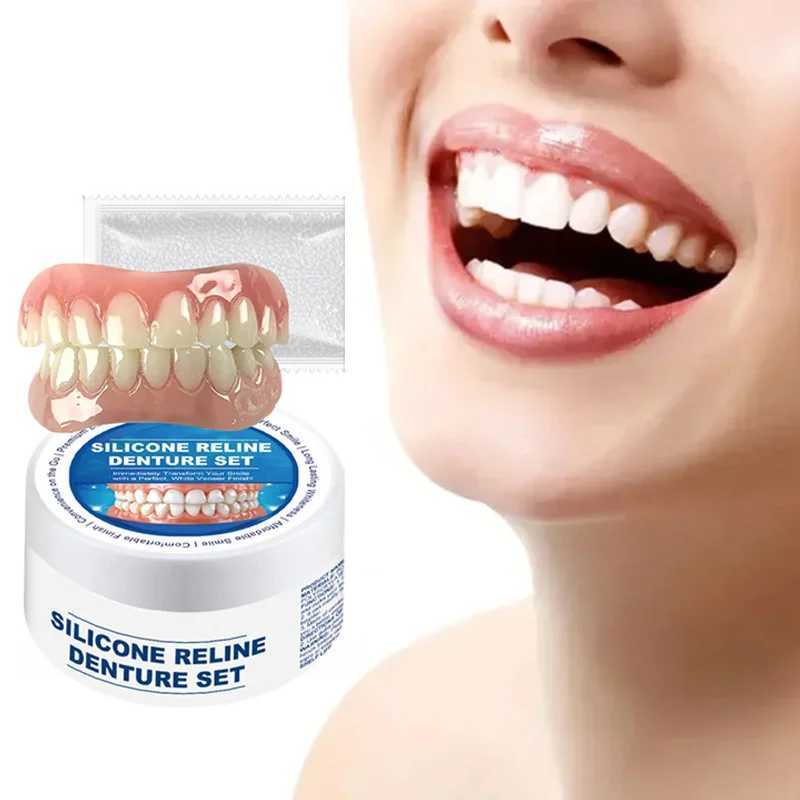 New Arrival Dental modification set with silicone upper and lower veneers perfect stickers comfortable fit for temporary orthodontic denture Z250410