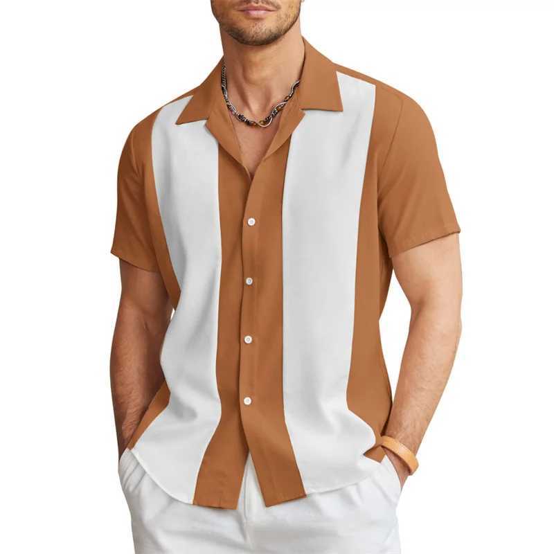 Mens shirt pattern 3D printed short sleeved casual outdoor Hawaiian mens button up shirt soft and comfortable material X250410