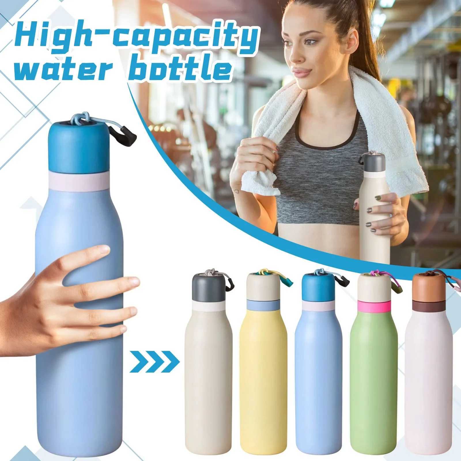 Fashionable cup 18/24oz Insated Cup aron Color Large Capacity Water Cup Stainless Steel Sports Kettle Portable Handheld Cup Y251110
