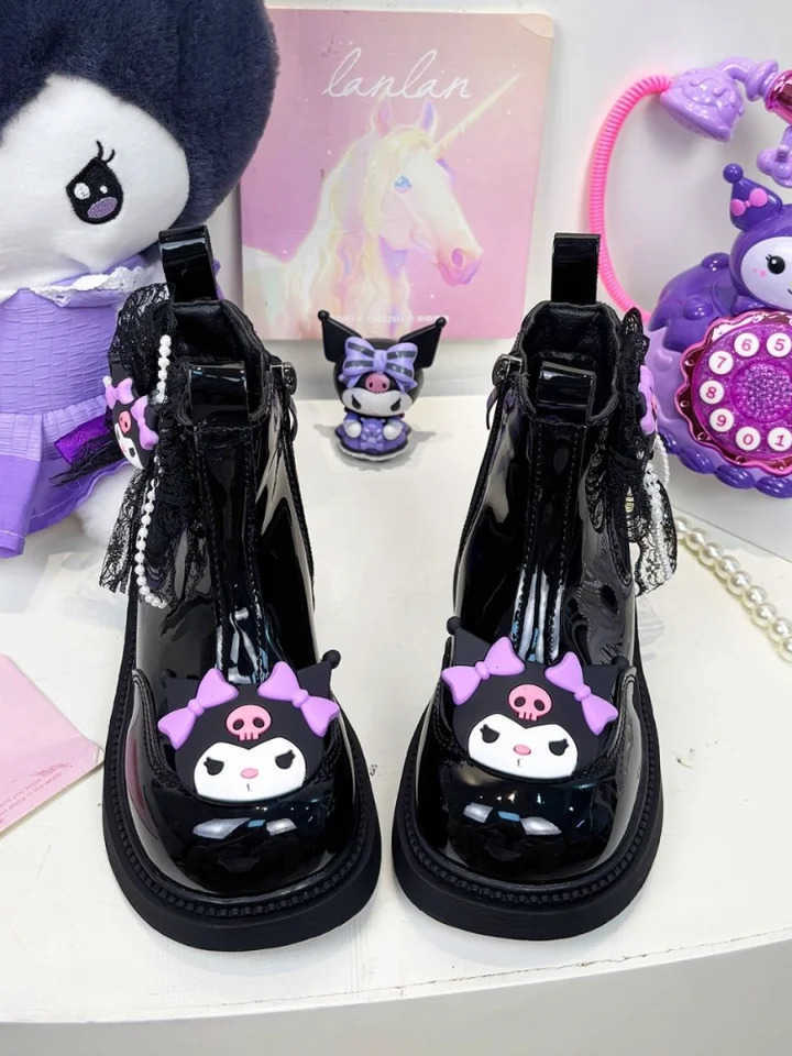 Sanrio Kawaii Kuromi Autumn Winter Girl Cotton Boots Children Lovely Cartoon Martin Boots Student Thermal Cotton Shoes Gifts H251110
